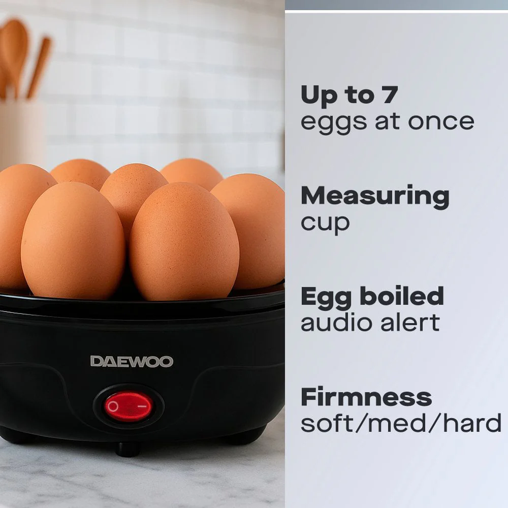 Daewoo Essentials Egg Boiler Machine - Black | 969924 - Image 3