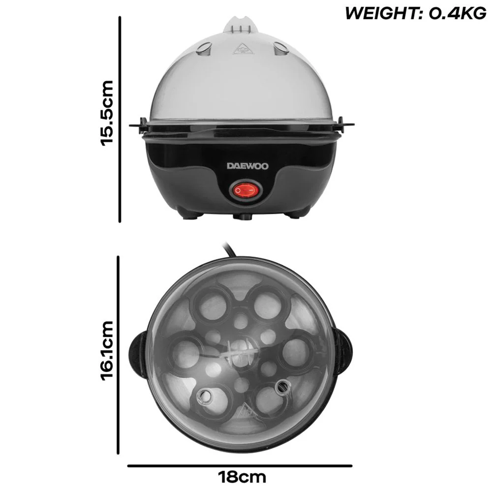 Daewoo Essentials Egg Boiler Machine - Black | 969924 - Image 6