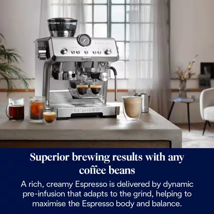 DeLonghi Bean to Cup Coffee Machine With La Specialista Opera Home Cafe Kit - Metal | EC9555.M - Image 12