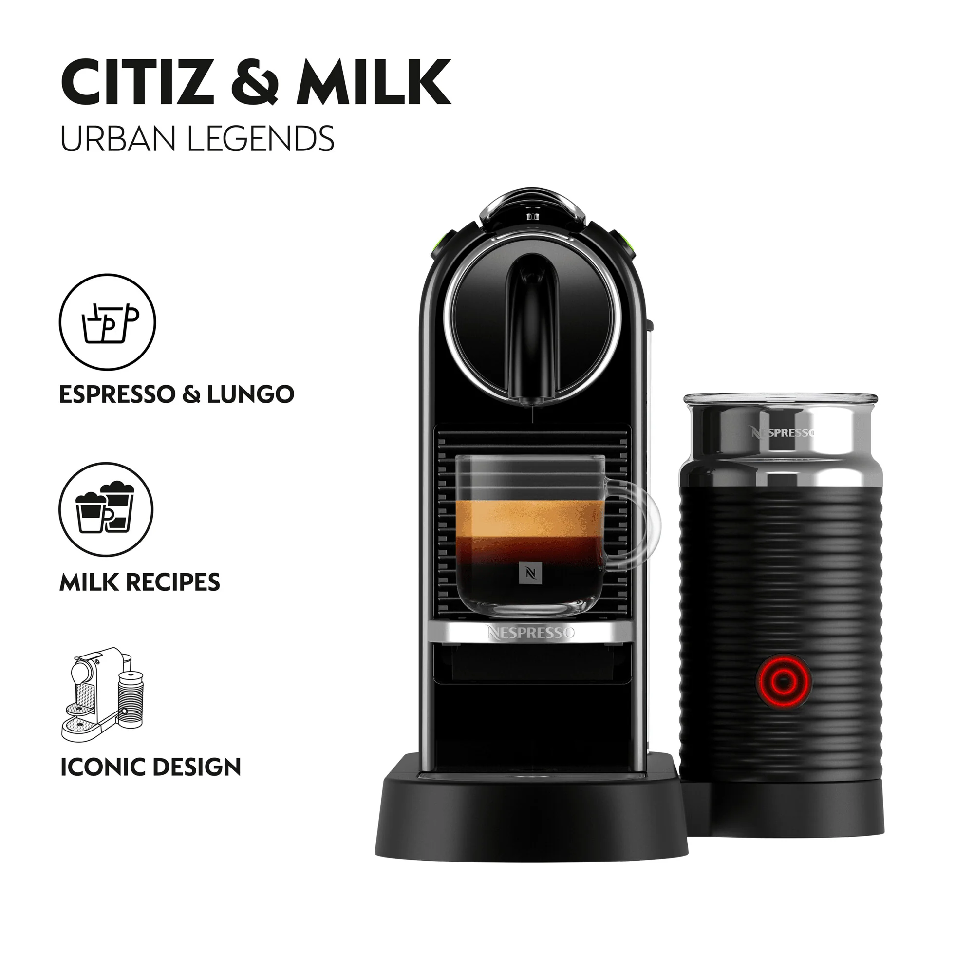 DeLonghi Citiz Nespresso Coffee Machine - Black | EN267.BAE - Image 4