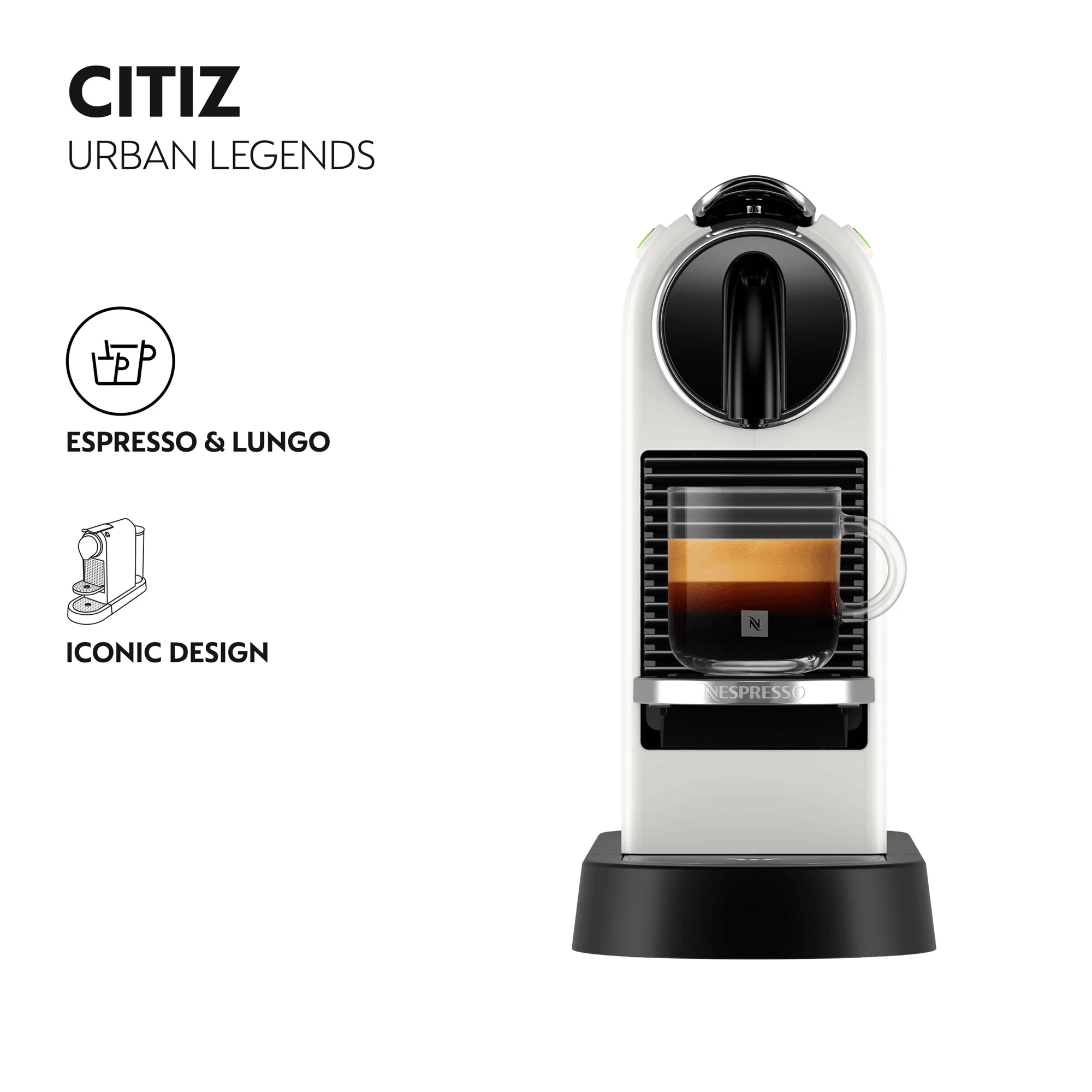 DeLonghi Citiz Nespresso Coffee Machine - White | EN167.W - Image 8