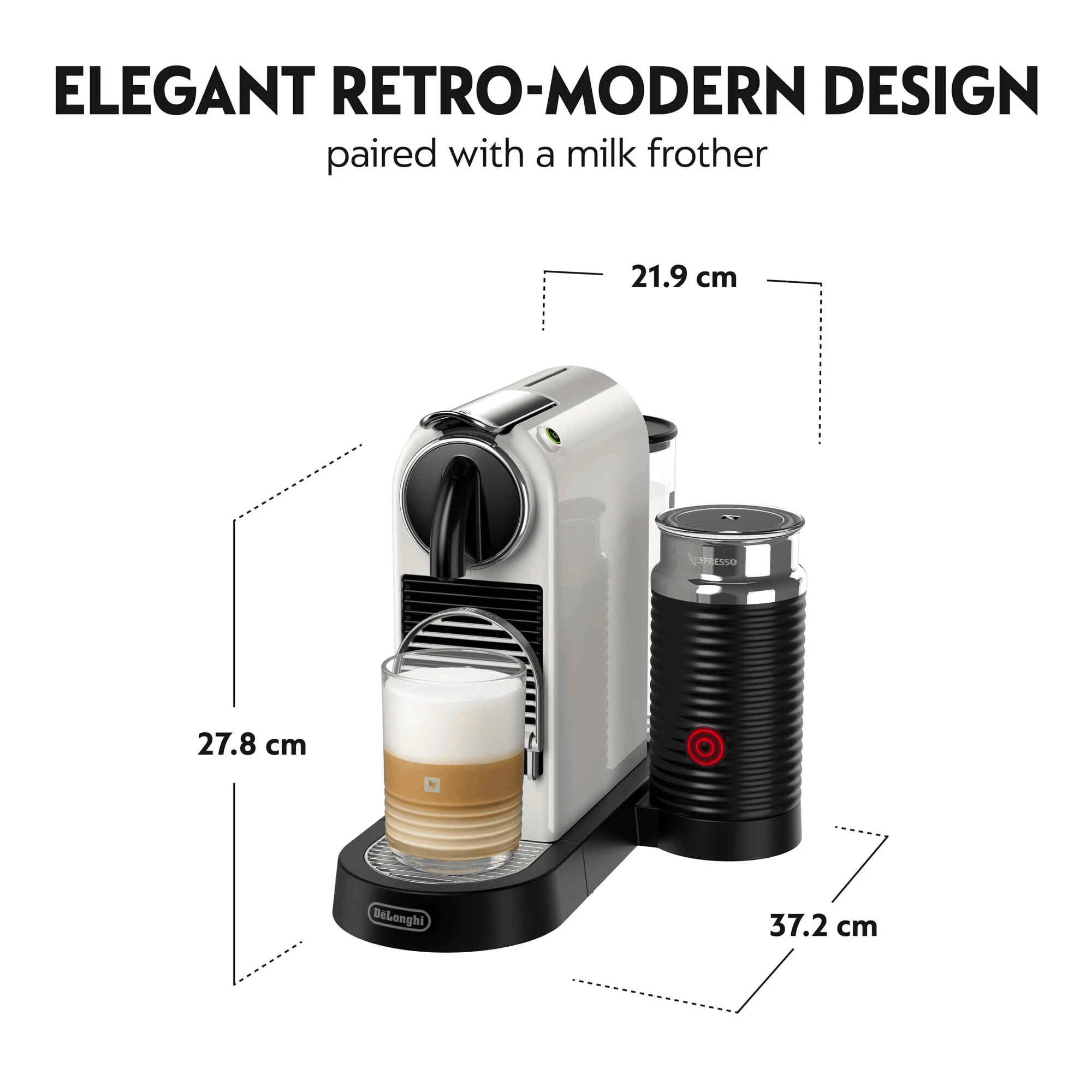 DeLonghi Citiz Nespresso Coffee Machine - White | EN267.WAE - Image 6