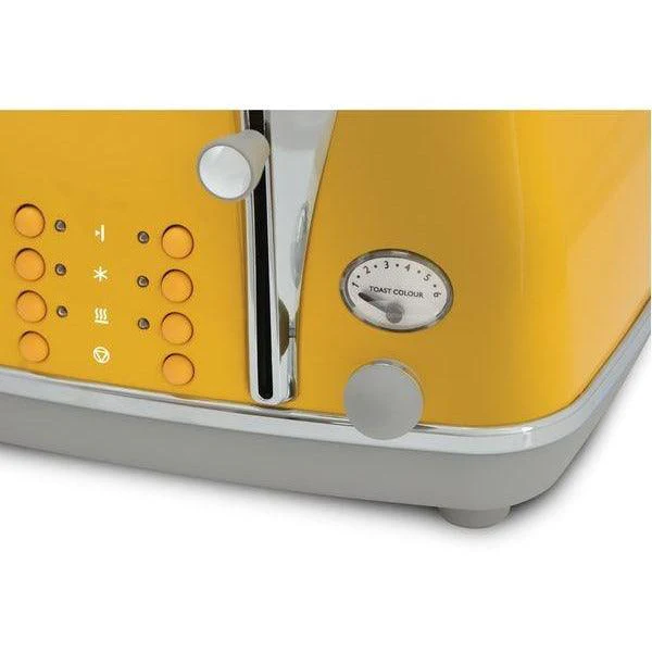 DeLonghi Icona 1800W 4 Slice Toaster - Yellow | CTOC4003.Y - Image 2