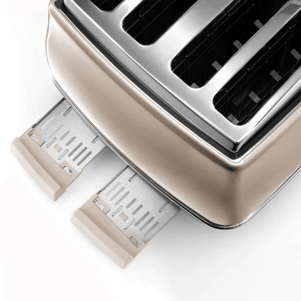 DeLonghi Icona Metallics 1800W 4 Slice Toaster - Beige | CTOT4003.BG - Image 2