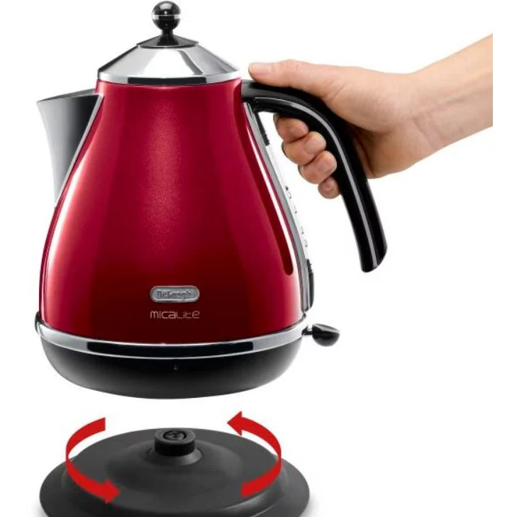 DeLonghi Icona Micalite 1.7L 2000W Jug Kettle - Red | KBOM3001.R - Image 4