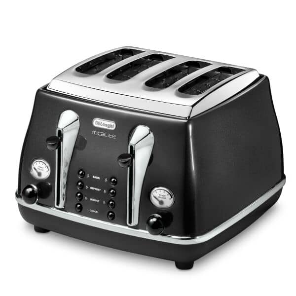 DeLonghi Icona Micalite 1800W 4 Slice Toaster - Black | CTOM4003.BK - Image 2