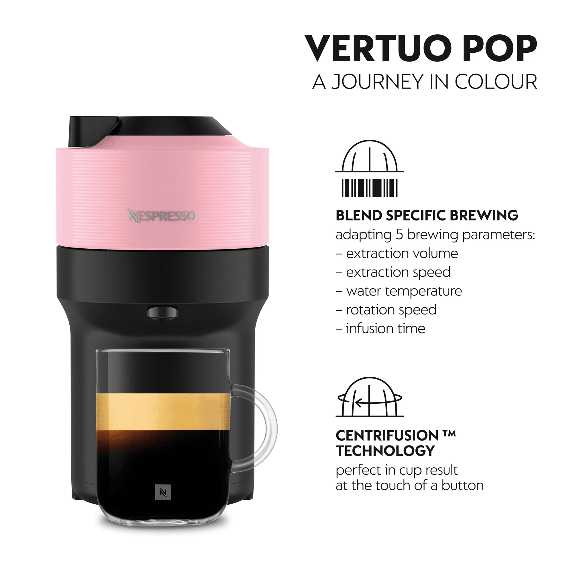 DeLonghi Nespresso Vertuo Pop Coffee Machine - Pink | ENV90.P - Image 3