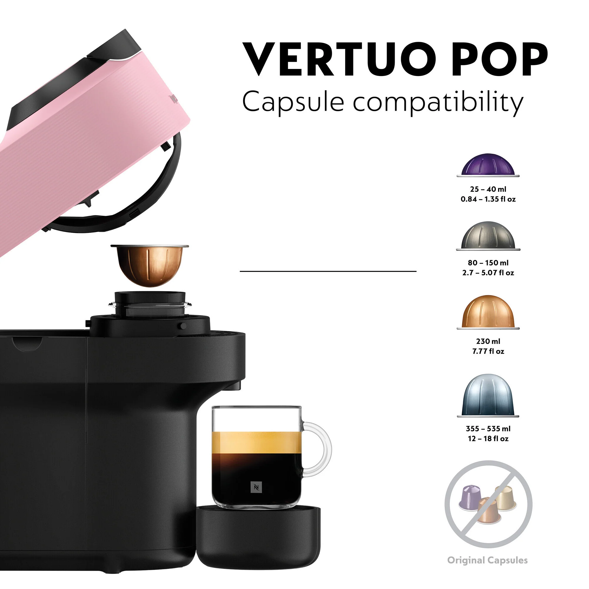 DeLonghi Nespresso Vertuo Pop Coffee Machine - Pink | ENV90.P - Image 5