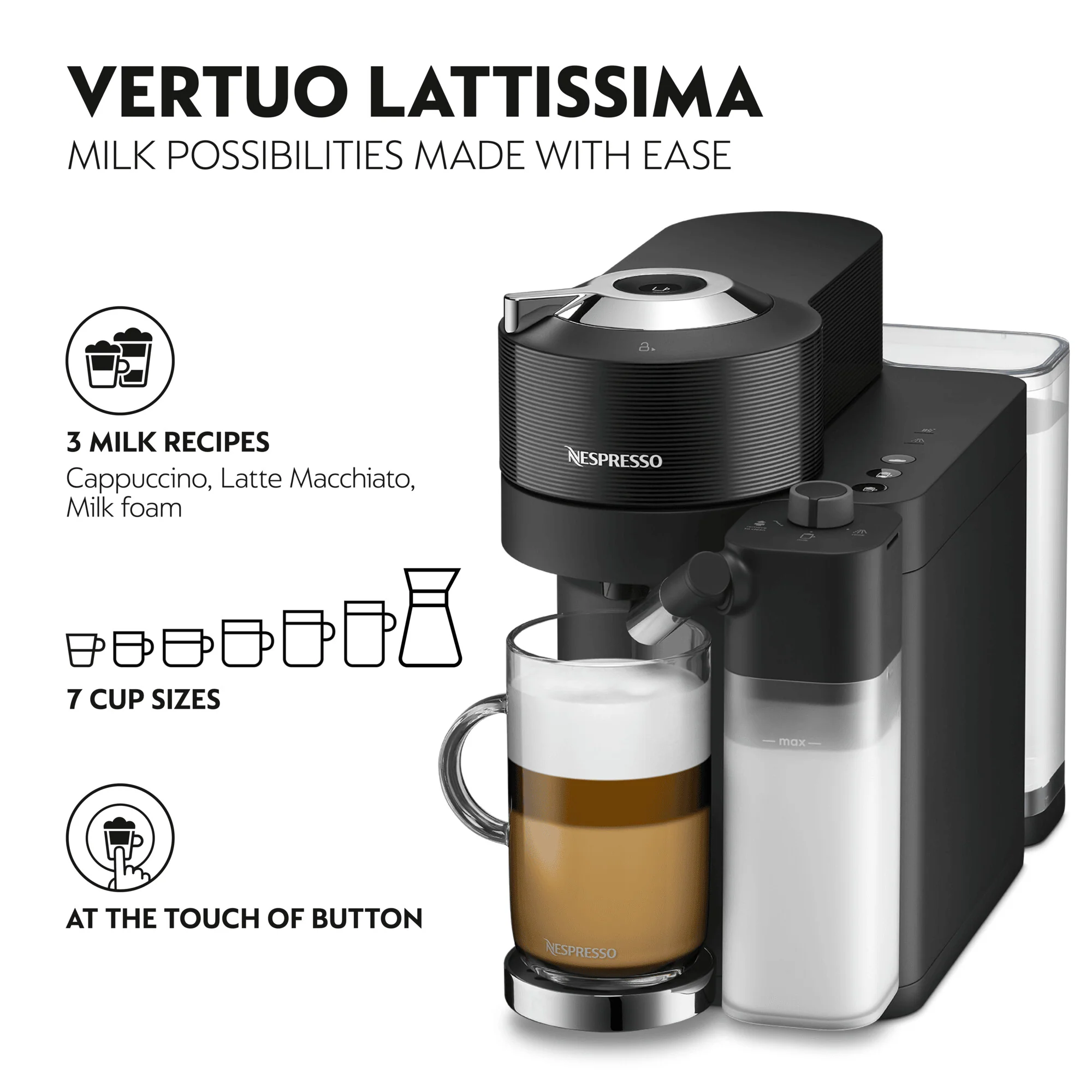 Nespresso Vertuo Lattissima Coffee Machine - Black | ENV300.B - Image 5