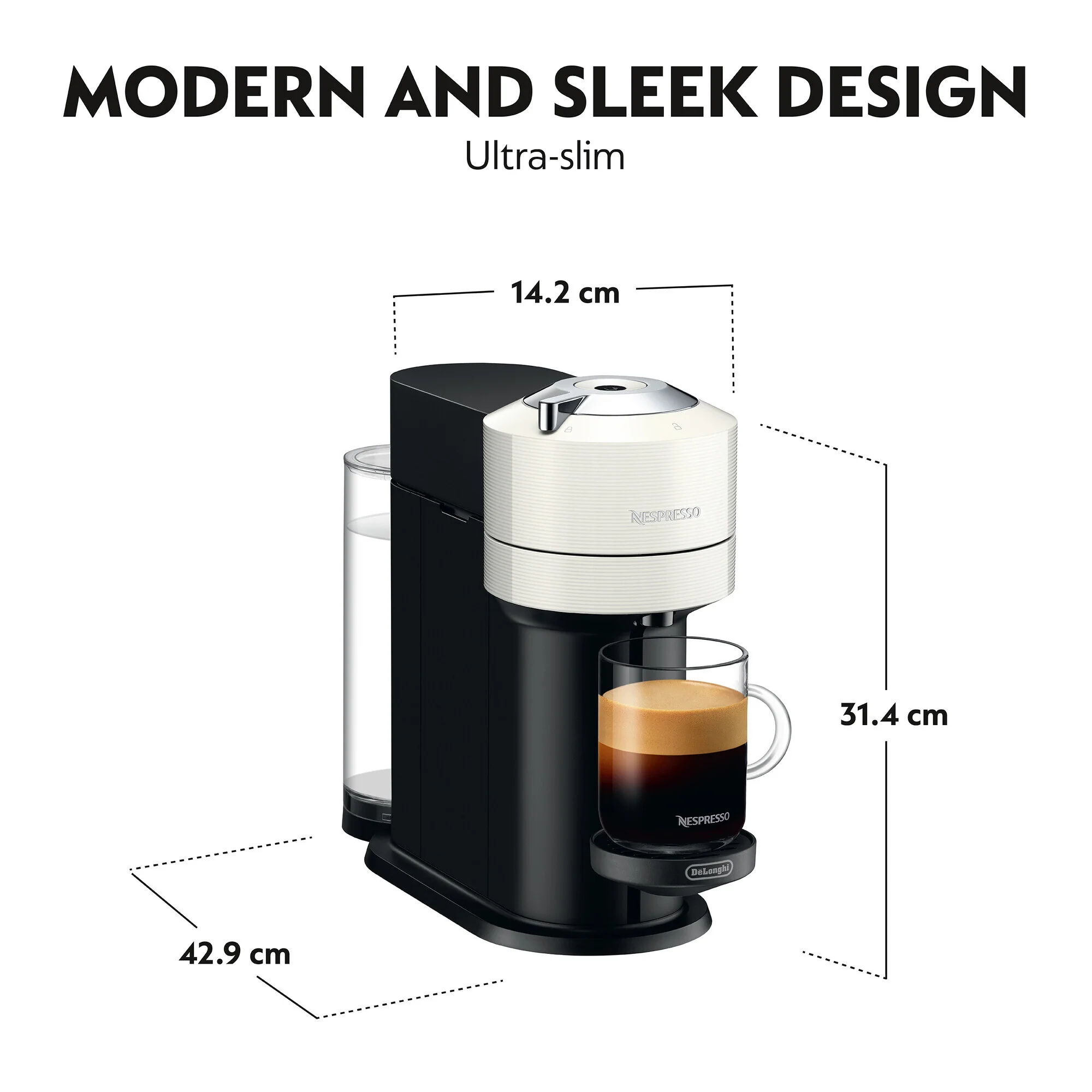 DeLonghi VertuoNext Nespresso Coffee Machine - White | ENV120.WAE - Image 6