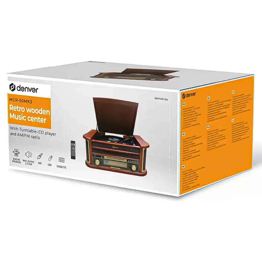 Denver Retro Music System with Turntable and Radio | MCR-50MK3 - Image 14