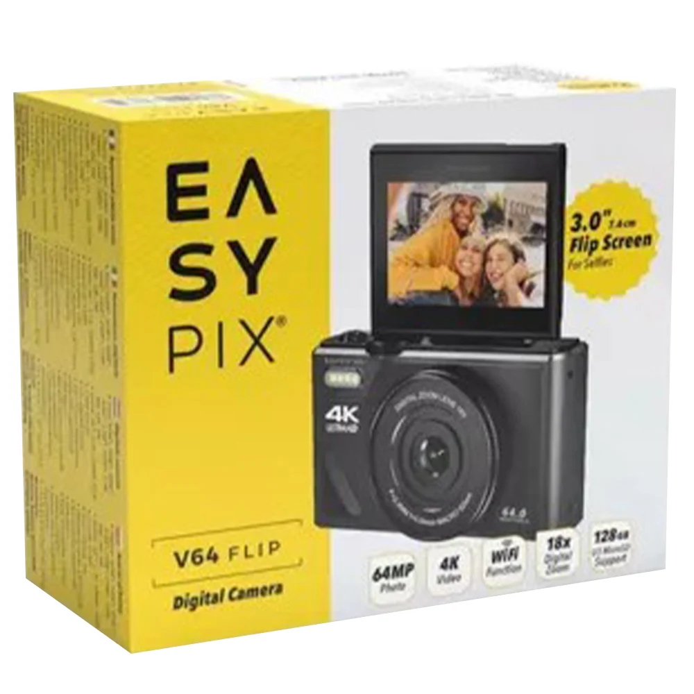 EasyPix V64 Flip 64MP Digital Camera - Black | 267-20203 - Image 5