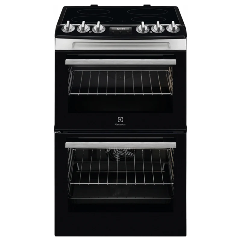 Electrolux 55CM Freestanding Electric Cooker - Black & Stainless Steel | lkr555100x