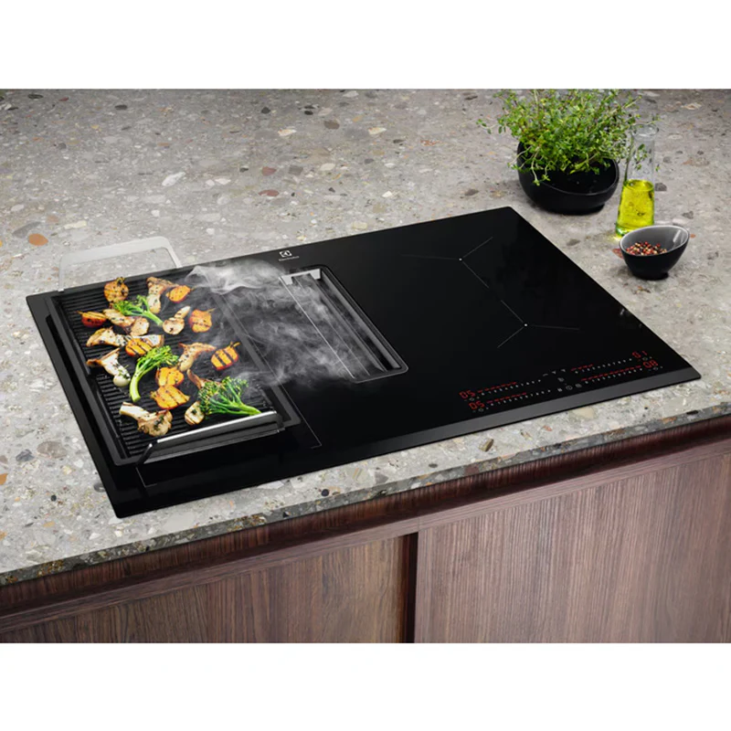 Electrolux 80CM 4 Zone Induction Combo Hob Hood - Black | LCC83443 - Image 13