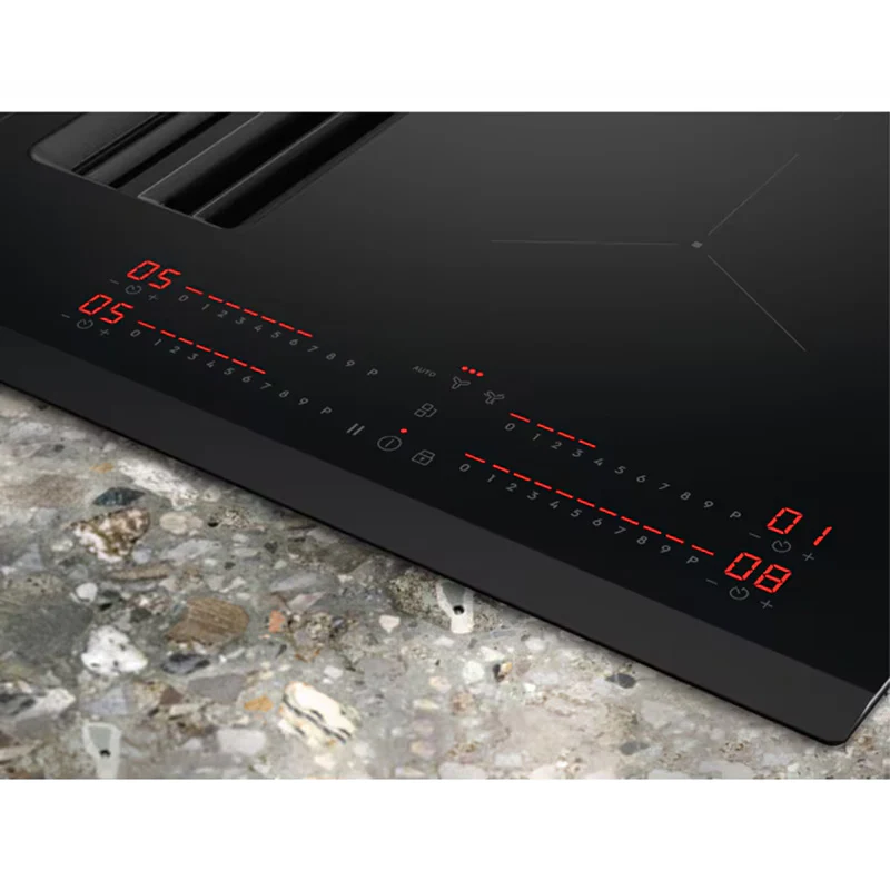 Electrolux 80CM 4 Zone Induction Combo Hob Hood - Black | LCC83443 - Image 4