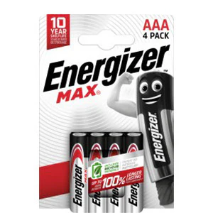 Energizer Max Alkaline AAA Battery - Pack Of 4 | ENE31019