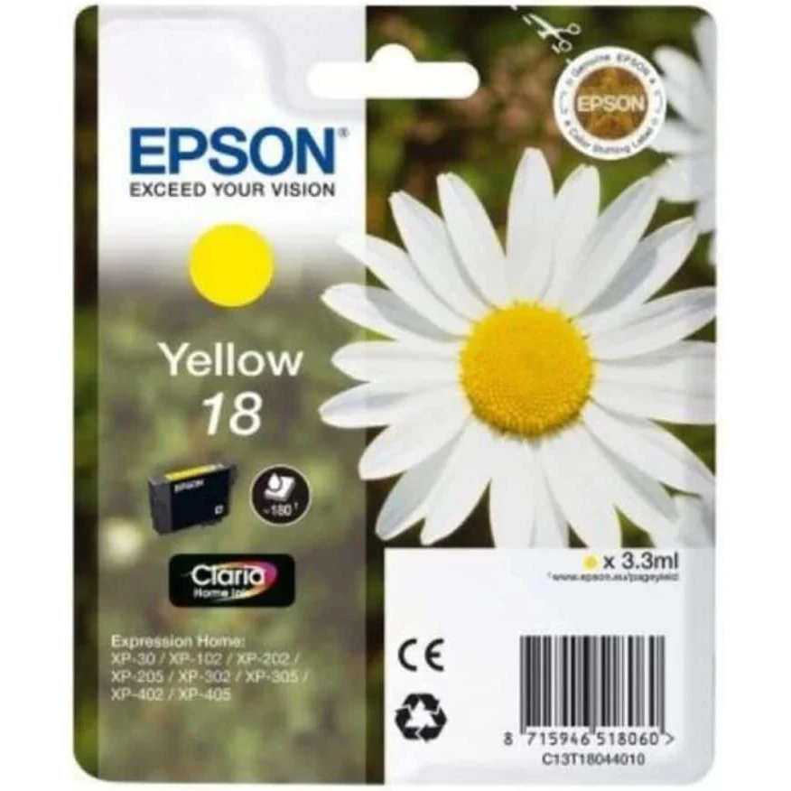 Epson 18 3.3ml Original Ink Cartridge - Yellow | SEPS1049