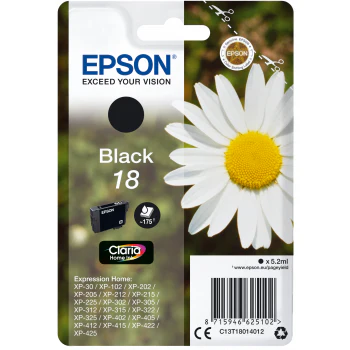 Epson 18 5.2ml Original Ink Cartridge - Black | SEPS1046