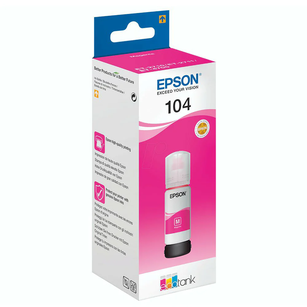 Epson EcoTank 104 65ml Original Ink Tank - Magenta | SEPS1433 - Image 2