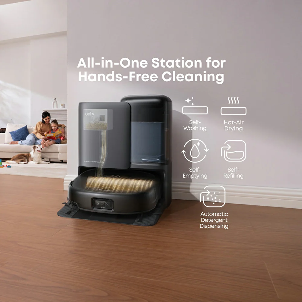 Eufy Omni E25 Robot Vacuum and Mop with All-in-One Station - Black | T2353V11 - Image 3