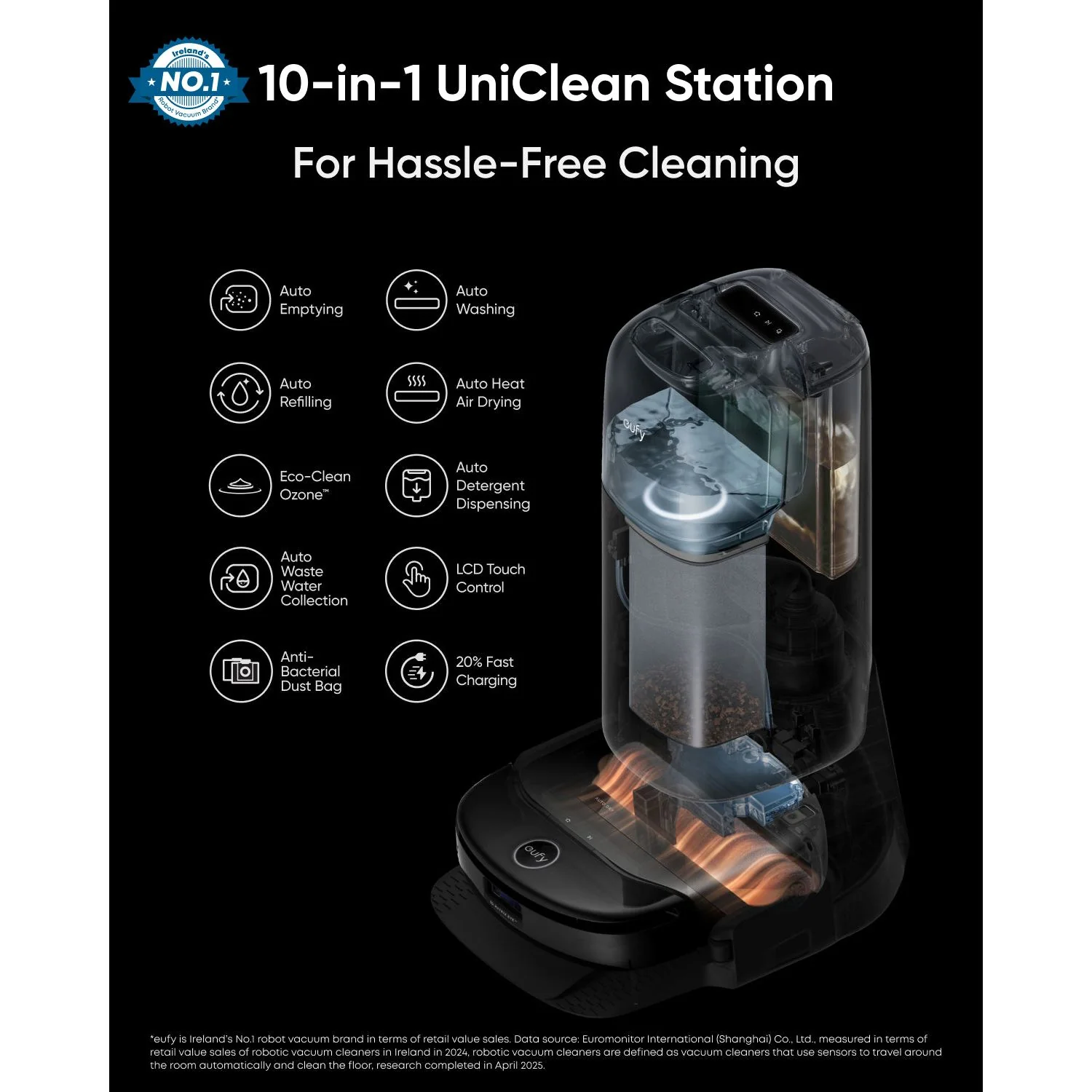 Eufy Omni S1 Pro + Filters Robot Vacuum Cleaner - Black | T2080GA1 - Image 11