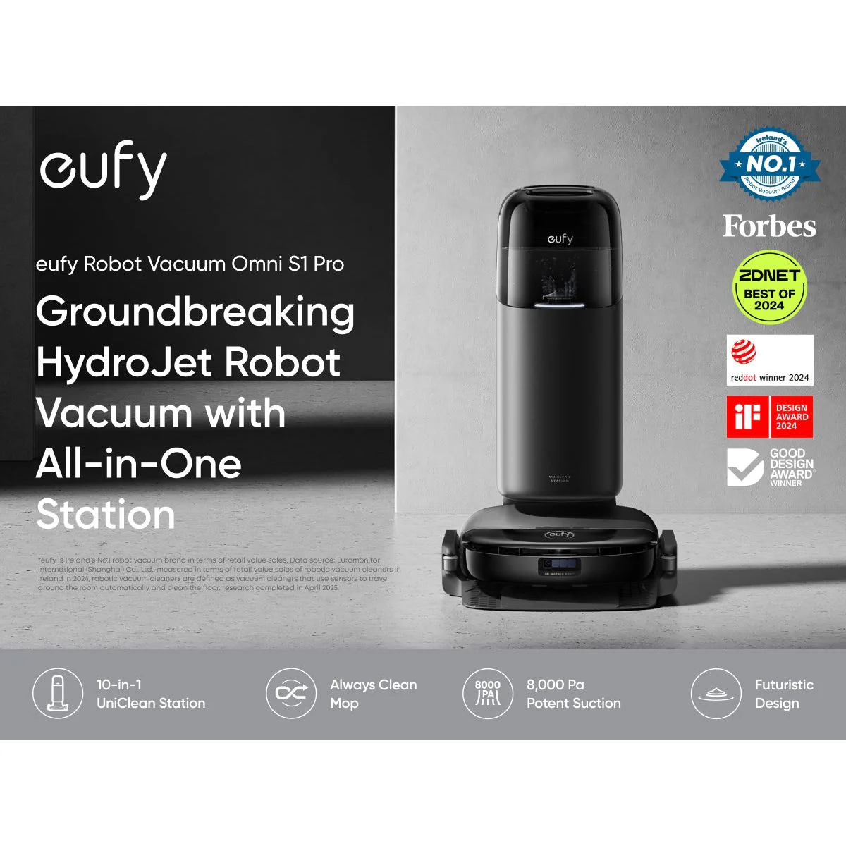 Eufy Omni S1 Pro + Filters Robot Vacuum Cleaner - Black | T2080GA1 - Image 27