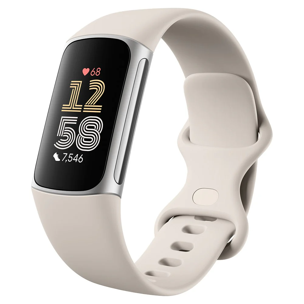Fitbit Charge 6 19MM Advanced Fitness Tracker Smart Watch - Porcelain & Silver Aluminium | 79-GA05185-GB - Image 2