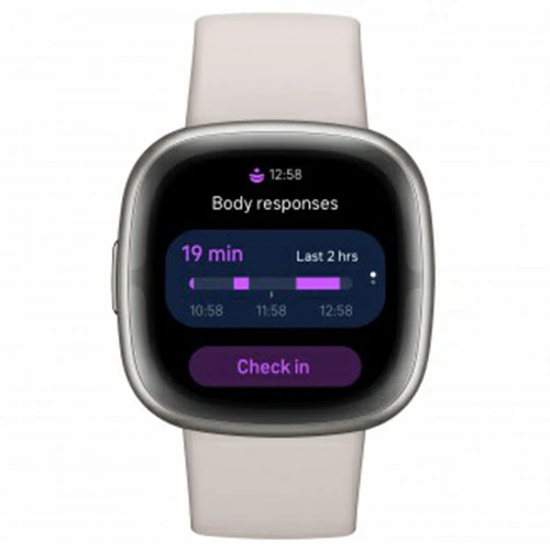 Fitbit Sense 2 Health & Fitness Smart Watch - Lunar White & Platinum | 79-FB521SRWT - Image 3