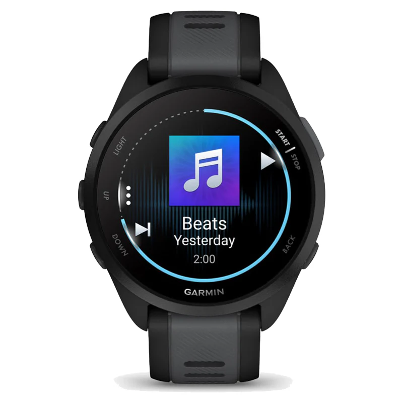 Garmin Forerunner 165 Music 30MM Smart Watch - Black & Slate Grey | 49-GAR-010-02863-30 - Image 4