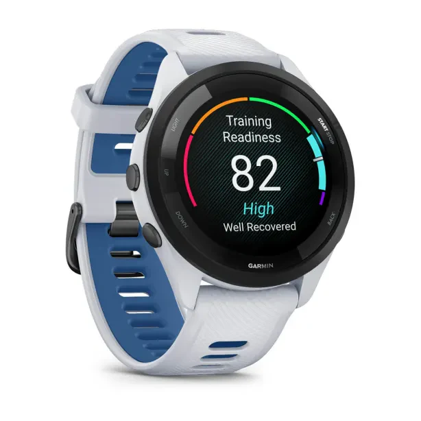 Garmin Forerunner 46MM Running Smart Watch - Whitestone & Tidal Blue | 49-GAR-010-02810-11 - Image 3