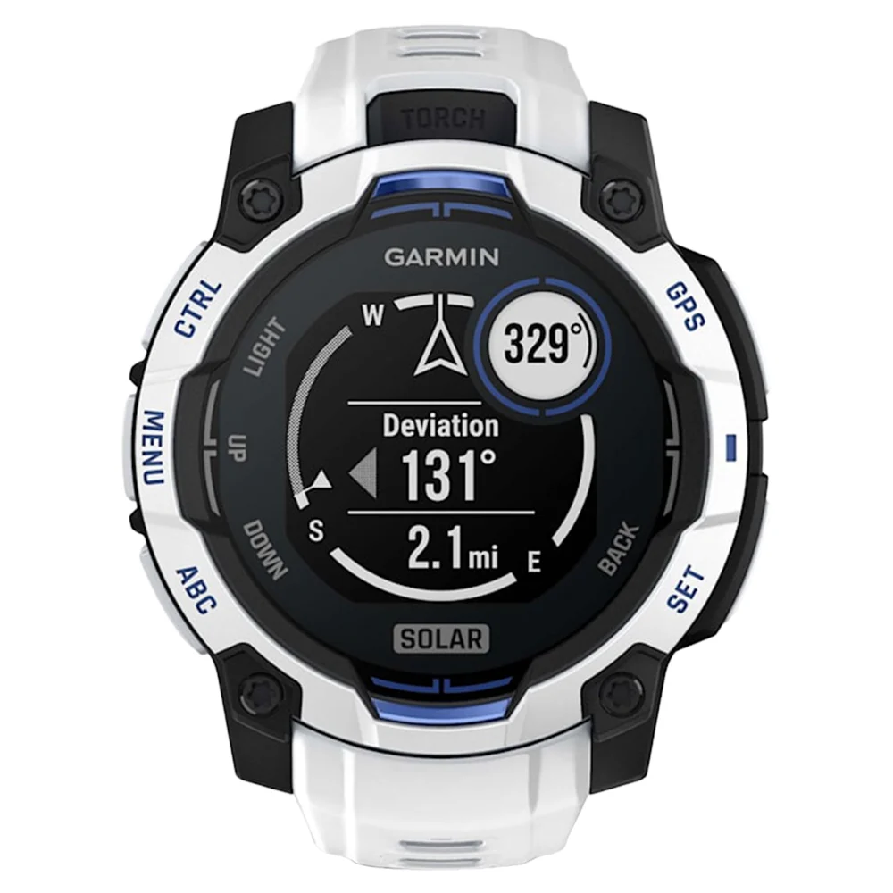Garmin Instinct 3 45MM Solar Smart Watch with Whitestone and Bolt Blue Band - Whitestone | 49-GAR-010-02934-03 - Image 11