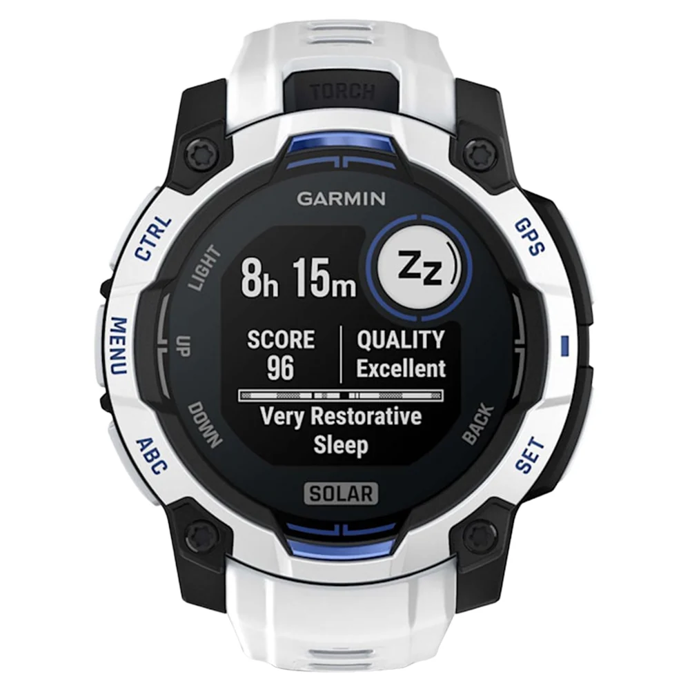 Garmin Instinct 3 45MM Solar Smart Watch with Whitestone and Bolt Blue Band - Whitestone | 49-GAR-010-02934-03 - Image 12