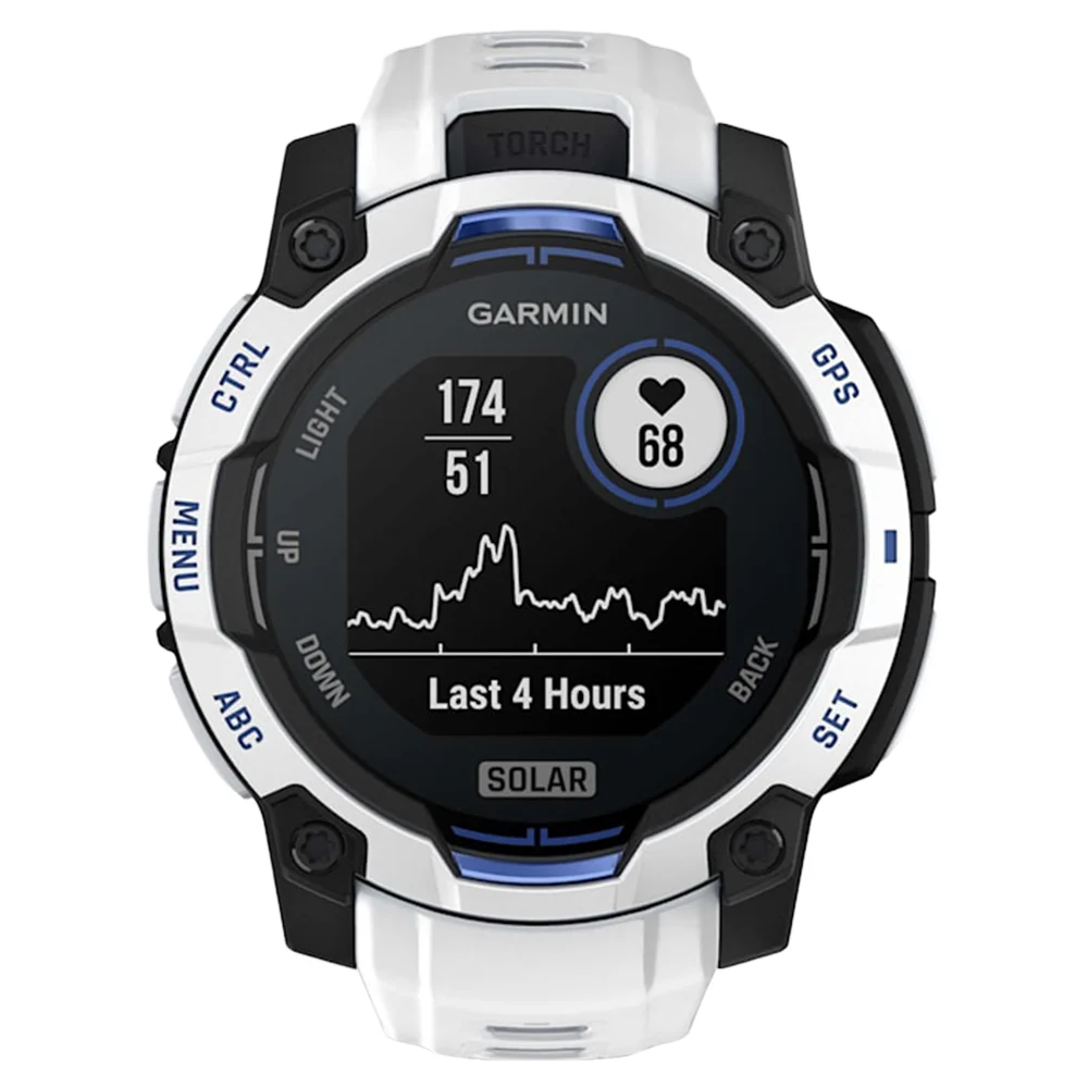 Garmin Instinct 3 45MM Solar Smart Watch with Whitestone and Bolt Blue Band - Whitestone | 49-GAR-010-02934-03 - Image 6