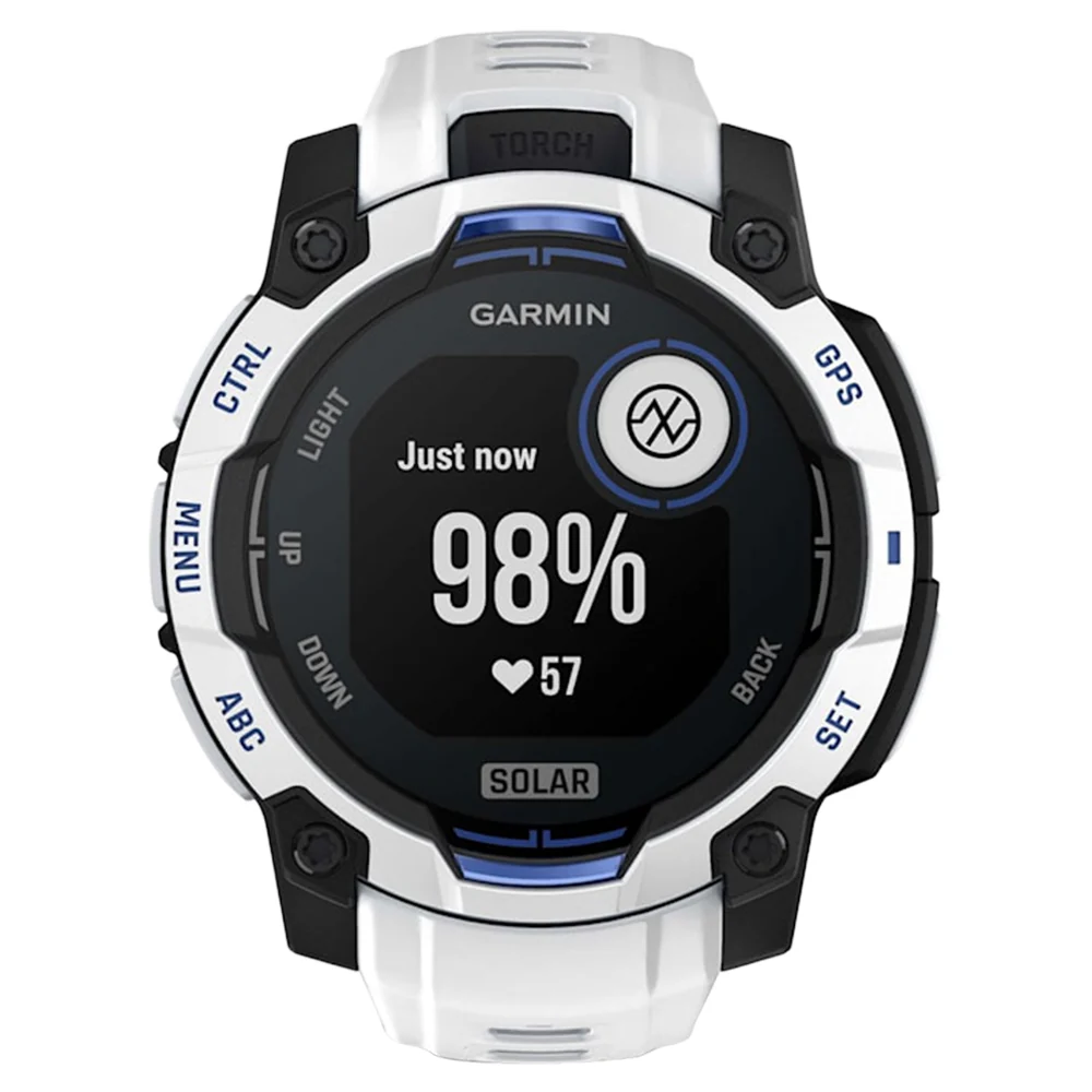 Garmin Instinct 3 45MM Solar Smart Watch with Whitestone and Bolt Blue Band - Whitestone | 49-GAR-010-02934-03 - Image 9