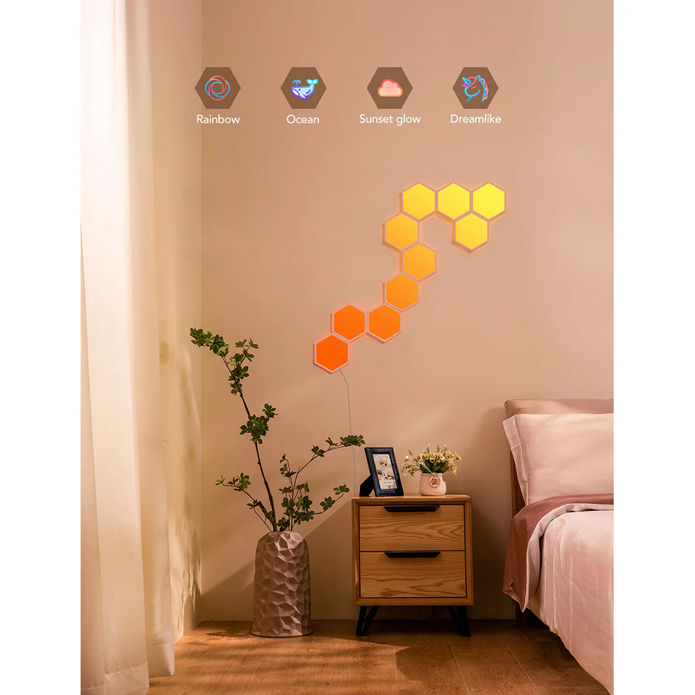 Govee Glide Hexa Light Panels Pack of 10 - Multicolour | B6061201-OF-UK - Image 10
