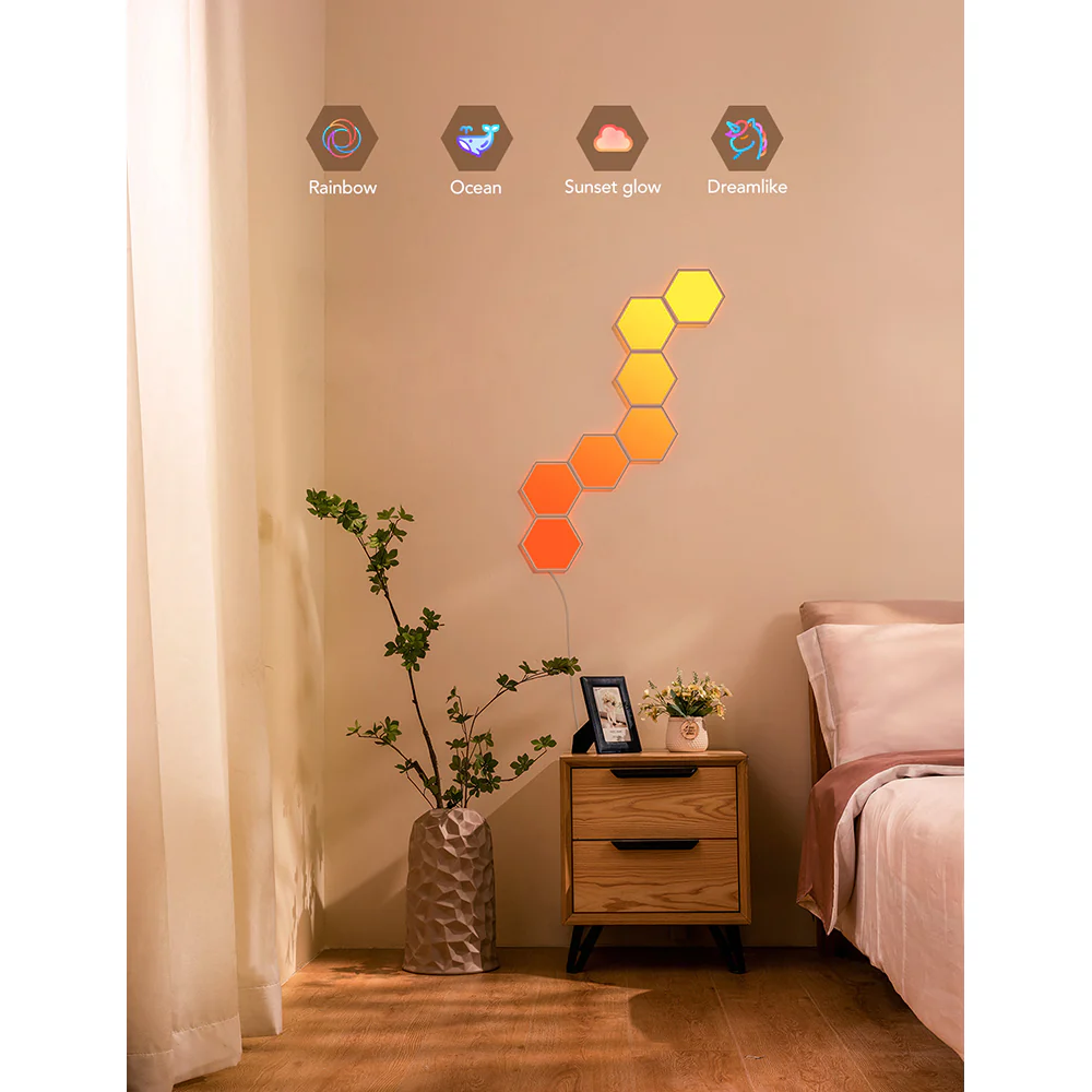 Govee Glide Hexa Light Panels Pack of 10 - Multicolour | B6061201-OF-UK - Image 9