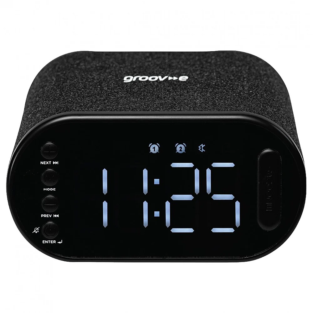Groov-e Atlas II Alarm Clock Radio with Wireless Charging Pad - Black | GVCR06BK - Image 3