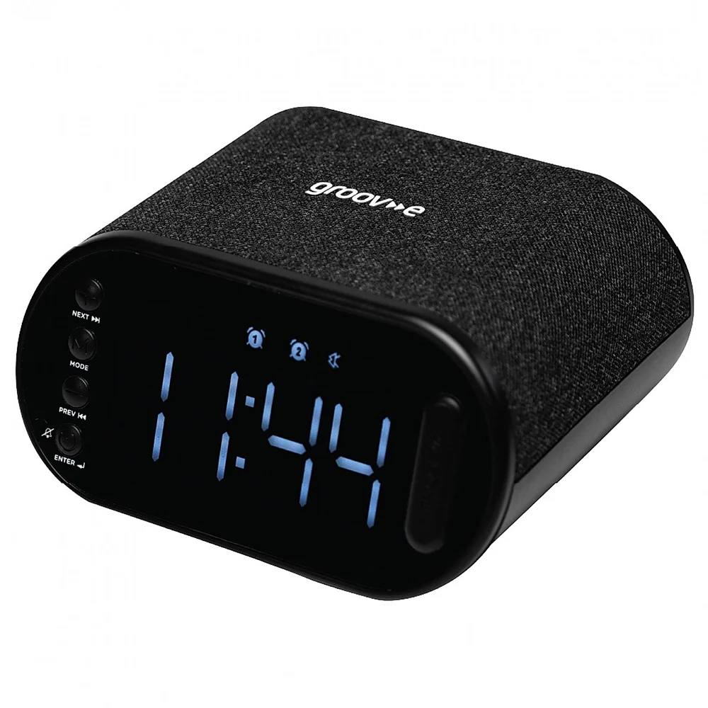 Groov-e Atlas II Alarm Clock Radio with Wireless Charging Pad - Black | GVCR06BK - Image 4