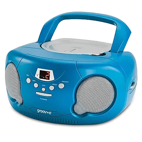 Groov-e Portable CD Player with Radio - Blue | GVPS733BE - Image 2