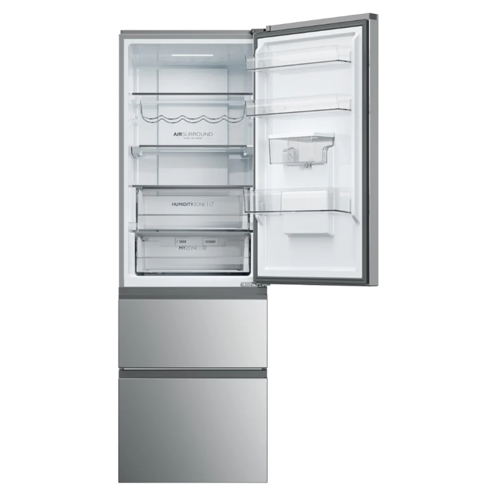 Haier 357L Frost Free Freestanding Fridge Freezer - Inox | HTW5618DWMG - Image 2
