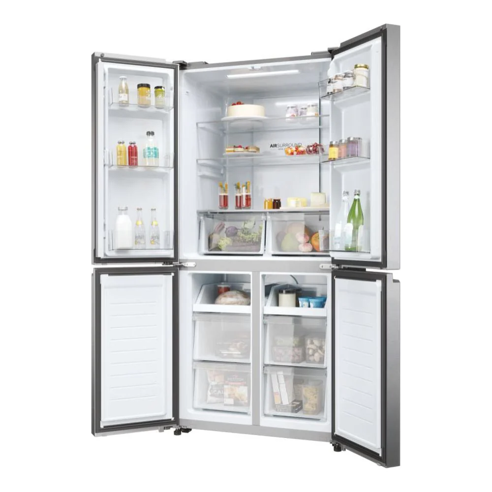 Haier Cube 83 Series 3 467L Frost Free Freestanding Multi Door Fridge Freezer - Gentle Silver | HCR3818ENMG.UK - Image 9