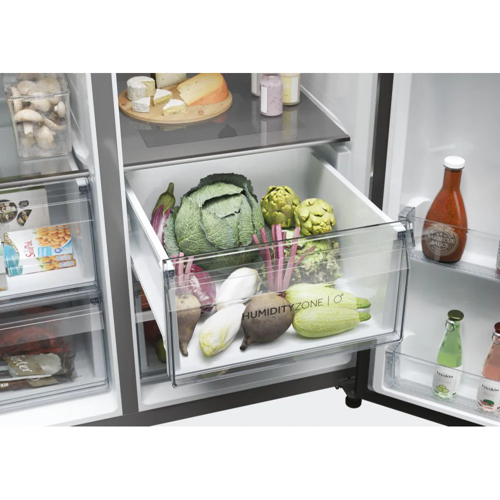 Haier SBS 90 Series 5 601L Frost Free Freestanding American Fridge Freezer - Platinum Inox | HSW59F18DIMM - Image 7