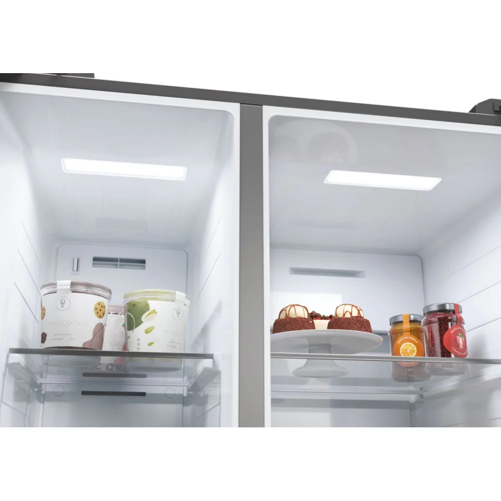 Haier SBS 90 Series 5 601L Frost Free Freestanding American Fridge Freezer - Platinum Inox | HSW59F18DIMM - Image 8
