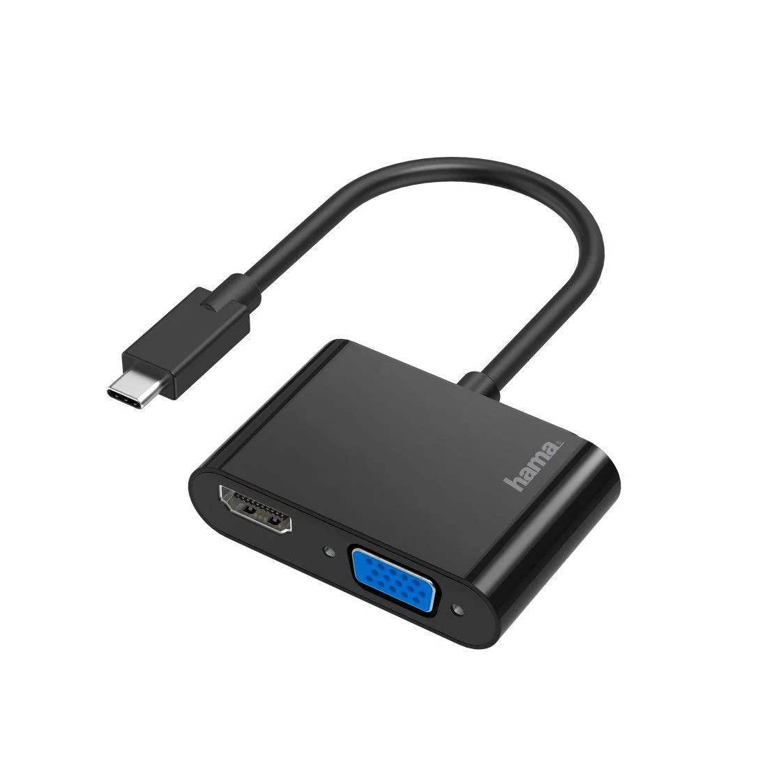 Hama 2-in-1 4K Ultra HD USB-C Plug Video Adapter - Black | 437143