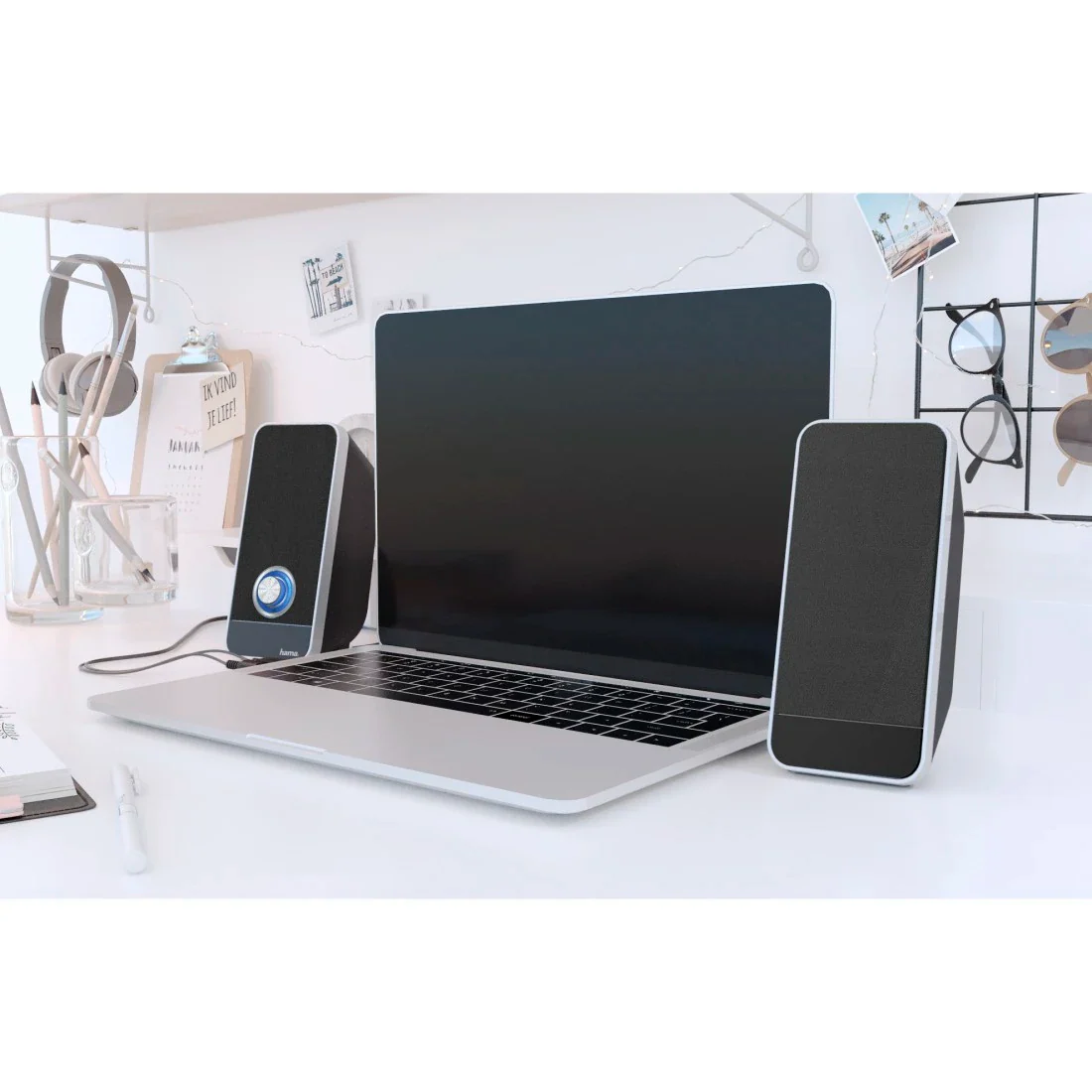 Hama LS-206 PC Wired Speakers - Black & Silver | 324993 - Image 8