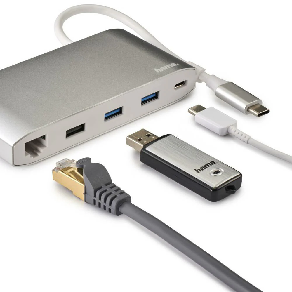 Hama USB-C Multiport Hub - Silver & White | 451507 - Image 3