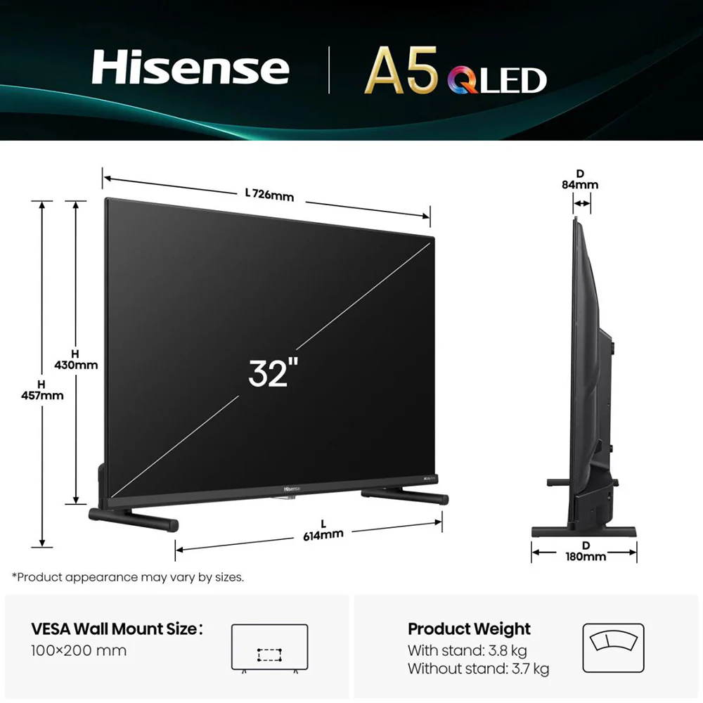 Hisense A5Q 32" FHD Smart TV - Black | 32A59Q - Image 6