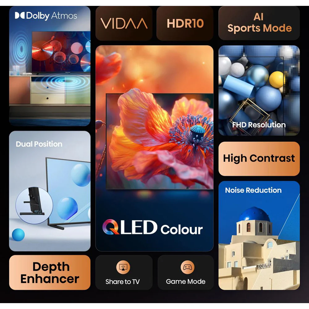 Hisense A5Q 32" FHD Smart TV - Black | 32A59Q - Image 8