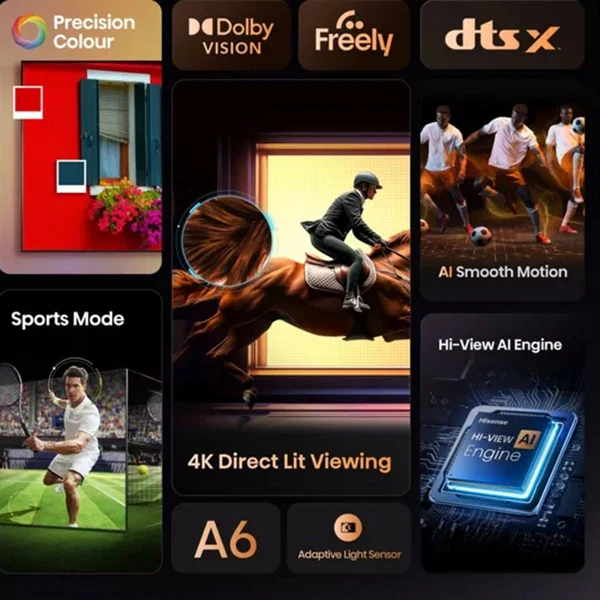 Hisense A6Q 50" 4K Smart TV - Black | 50a61q - Image 3