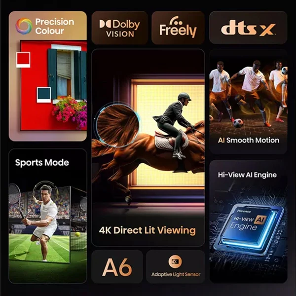 Hisense A6Q 55" 4K Smart TV - Black | 55A61Q - Image 3